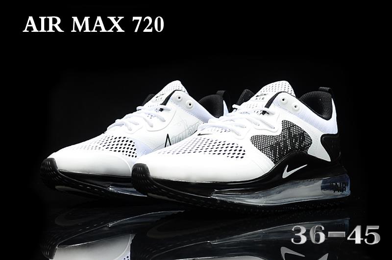 Women 2020 Nike Air Max 720 White Black Shoes